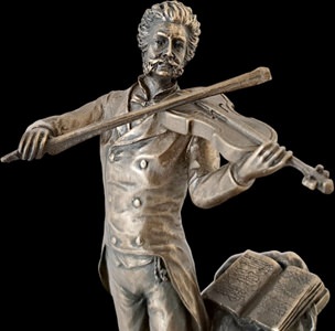 bronzefigur spilledåse klassisk musik gave